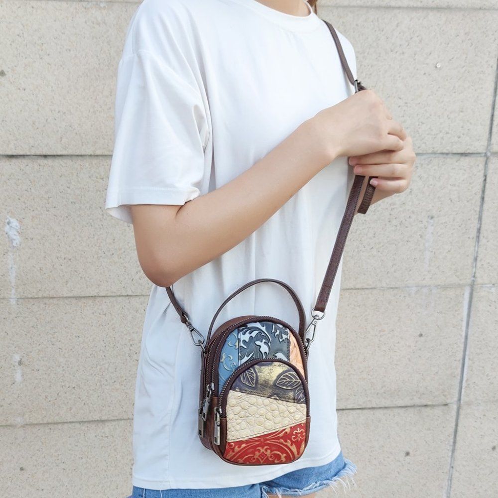 Leather Cross Body Patchwork Bag - Picture 10 of 13